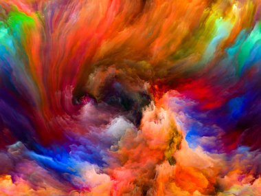 Akışı serisi renk. Görsel kompozisyon için dijital boya akışların hoş müzik, yaratıcılık, hayal gücü, sanat ve tasarım üzerinde çalışır