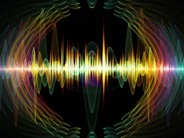 Série Wave Function Conception Faite Vibrations Sinusoïdales Colorées Éléments Lumineux — Photo