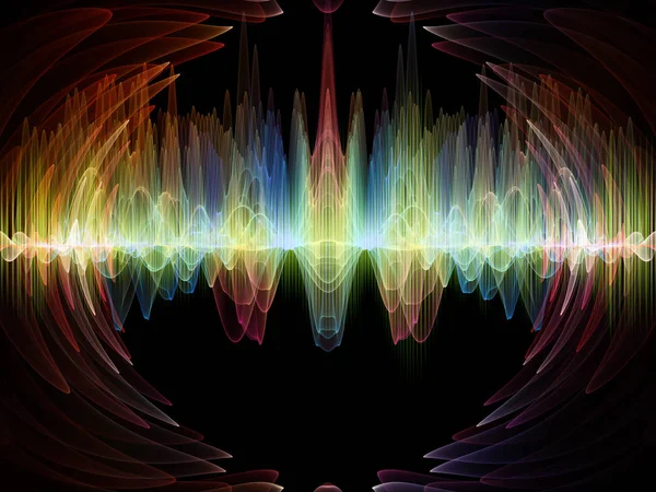 Seria Funkcji Falowej Kompozycja Kolorowych Sinus Wibracje Światło Elementy Fraktal — Zdjęcie stockowe