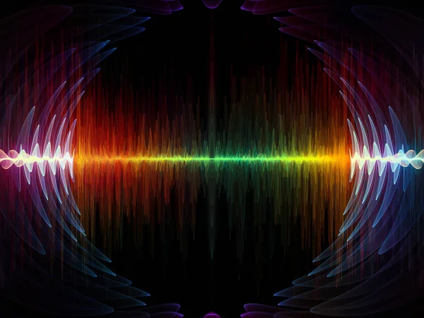 Wellenfunktionsreihen Hintergrund Farbiger Sinusschwingungen Licht Und Fraktalelemente Als Ergänzung Designs — Stockfoto