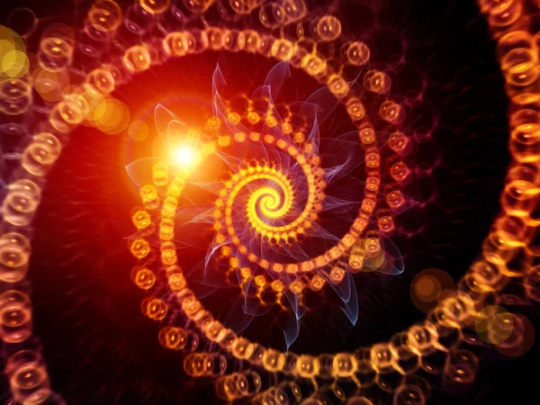 Projekt Wykonany Świecącego Złota Spirala Wzorów Światła Temat Edukacji Nauki — Zdjęcie stockowe