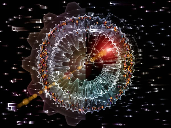 Liczby Serii Kosmicznej Projekt Radialny Wykonany Cyfr Wzorów Fraktalnych Temat — Zdjęcie stockowe
