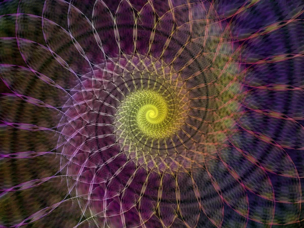 Spiral Geometri Serien Samspelet Mellan Spinning Virvel Fraktal Element Ämnet — Stockfoto