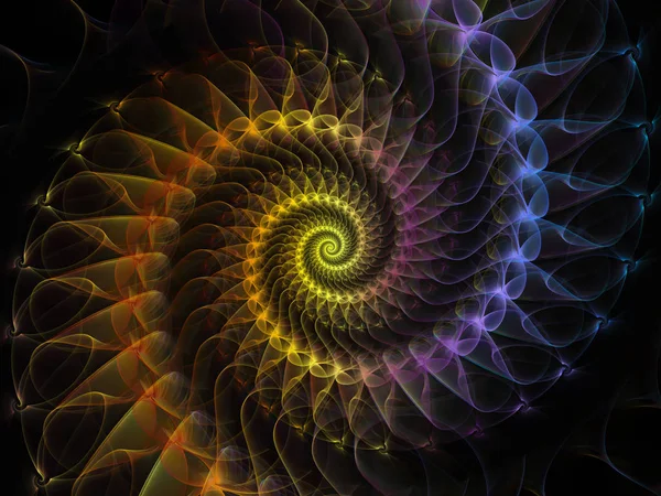 Спиральная Геометрия Абстрактная Конструкция Вращающегося Вихря Фрактальных Элементов Предмет Математики — стоковое фото