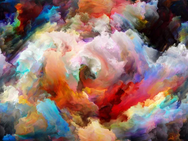 Soyut Renk serisi. Sanat, yaratıcılık ve hayal gücü konularında tuval üzerinde hareket halindeki renkli resimlerden oluşan soyut tasarım