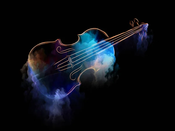 Music Dream Series Arrangement Violin Abstract Colorful Paint Subject Musical — Stock Photo, Image