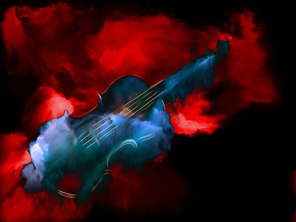 音楽夢シリーズ デザインは ヴァイオリンと抽象的なカラフルなペイント プロジェクトに音楽関連機器 メロディー サウンド パフォーマンス アートと創造性のための背景として使用するには — ストック写真