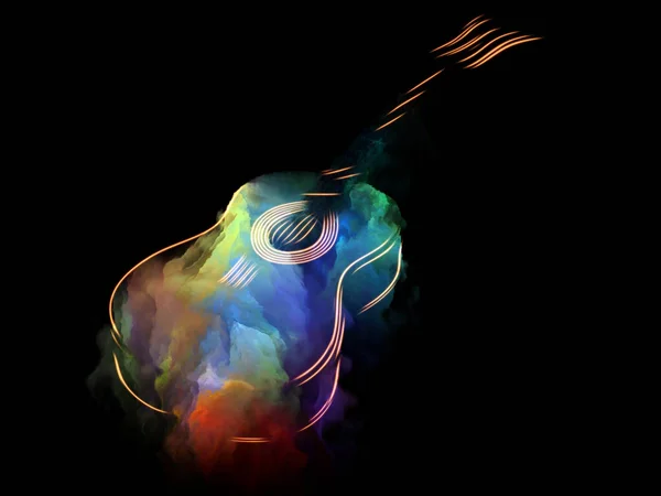 Music Dream Series Composición Visualmente Agradable Guitarra Pintura Colorida Abstracta — Foto de Stock