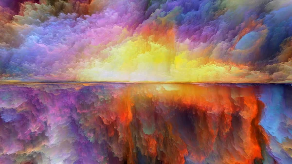 梦幻土地系列 适合于宇宙 山水画 创造力和想象力等项目的数字色彩的抽象排列 — 图库照片