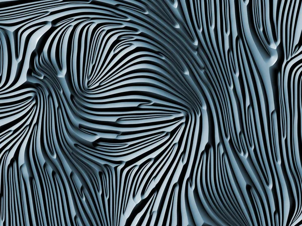 自然系列曲线 基于3D 渲染的蓝色浮雕浮雕图案的设计作为对自然形态 设计和装饰几何主题的隐喻 — 图库照片
