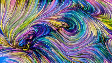 Color In Motion serisi. Tasarım, yaratıcılık ve hayal gücü konularında ekran ve cihazlar için duvar kağıdı olarak kullanılacak sıvı boya deseninin arkaplanı