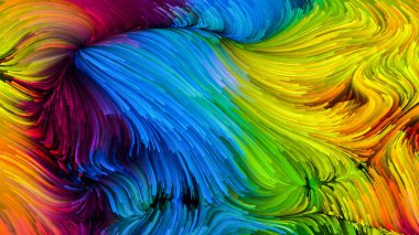 Color In Motion serisi. Tasarım, yaratıcılık ve hayal gücü üzerine bir kavram metaforu olarak, ekranlar ve cihazlar için duvar kağıdı olarak kullanılacak sıvı boya modelinin yaratıcı düzenlenmesi