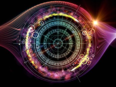 Fraktal öğeleri, kutsal sembolleri ve dairelerin mistisizm, gizli, Astroloji ve manevi konuda arka plan. Kutsal daireler serisi.