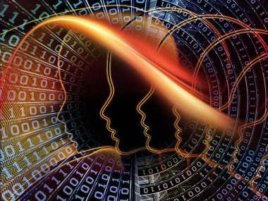 Adam ve numaraları serisi. Kompozisyon sembolik insan profili ve basamak bir fon olarak bilim, bilgi teknolojileri ve eğitim projeleri için uygun