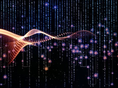 Numbers serisinin dizaynı. Bilim, bilgi teknolojisi ve matematik konularındaki rakamların ve soyut elementlerin etkileşimi