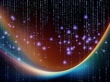 Numbers serisinin dizaynı. Bilim, bilgi teknolojisi ve matematik konularındaki rakamların ve soyut elementlerin etkileşimi