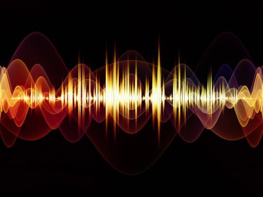 Dalga fonksiyonu serisi. Renkli sinüs titreşimlerin aranjman, ışık ve fraktal elemanları ses ekolayzer, projeler için fon olarak müzik spektrum ve kuantum olasılık