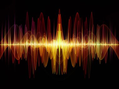 Dalga fonksiyonu serisi. Renkli sinüs titreşimleri soyut kompozisyon, ışık ve fraktal öğeleri için ses ekolayzer, projelerde müzik spektrum ve kuantum olasılık
