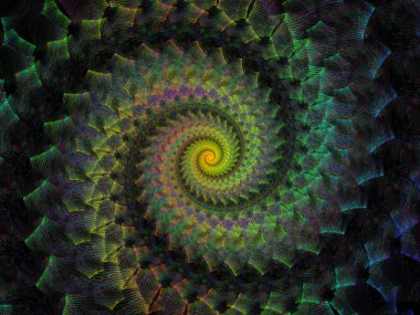 Sarmal geometri serisi. İplik girdap matematik, geometri ve bilim konusunda fraktal öğelerin düzenlenmesi