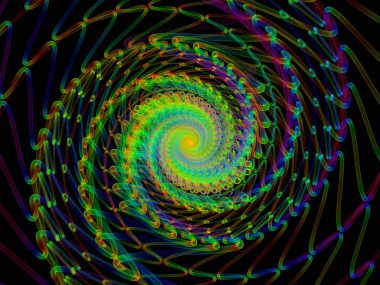 Sarmal geometri serisi. İplik girdap matematik, geometri ve bilim konusunda fraktal öğelerin düzenlenmesi