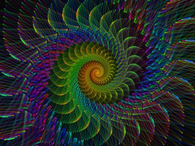 Sarmal geometri serisi. İplik girdap matematik, geometri ve bilim konusunda fraktal öğelerin düzenlenmesi