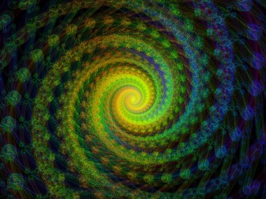 Sarmal geometri serisi. İplik girdap matematik, geometri ve bilim konusunda fraktal öğelerin düzenlenmesi