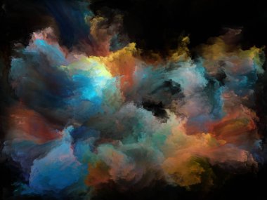 Renk Akımı serisi. Müzik, yaratıcılık, hayal gücü, sanat ve tasarım konularındaki dijital boya akımlarından oluşan soyut tasarım