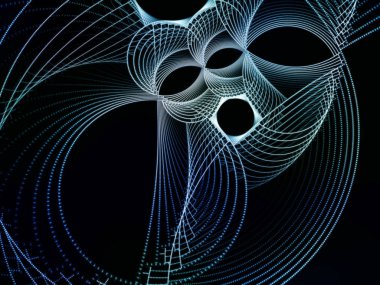 Noktalar ve çizgiler serisi. Arka plan sanat, tasarım ve teknoloji projeleri için uygun dairesel fraktal kalıplarının.