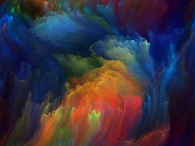 Renk Akımı serisi. Müzik, yaratıcılık, hayal gücü, sanat ve tasarım üzerine düzenlere uygun dijital boya akışlarından oluşan görsel çekicilik