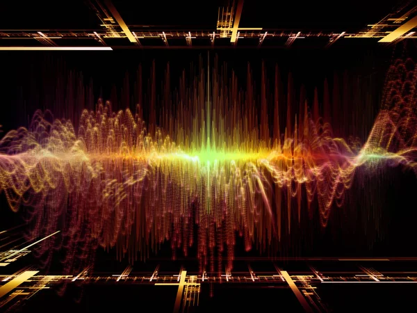 Wave Function Series Design Composed Colored Sine Vibrations Light Fractal — Stock Photo, Image