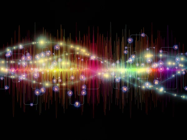 Serie Wave Function Disposición Creativa Vibraciones Sinusoidales Colores Luz Elementos —  Fotos de Stock