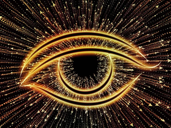 Auge Des Wissens Optisch Ansprechende Komposition Von Augensymbol Und Pfeilbruch — Stockfoto