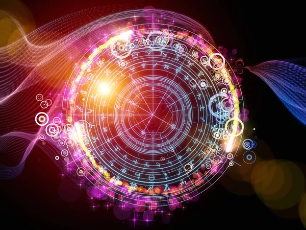 Design Cirklar Ämnet Mystik Ockulta Astrologi Och Andlighet Fractal Element — Stockfoto