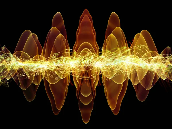 Wave Function Serien Design Färgade Sinusvibrationer Ljus Och Fraktal Element — Stockfoto