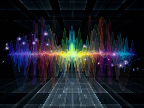 Série Wave Function Composition Fond Des Vibrations Sinusoïdales Colorées Lumière — Photo