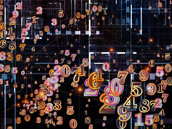 Nummerreeks Van Wereld Abstracte Achtergrond Gemaakt Van Cijfers Fractal Elementen — Stockfoto