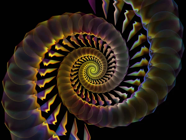 螺旋几何系列 几何学和科学学科中分形元素旋涡的组成 — 图库照片