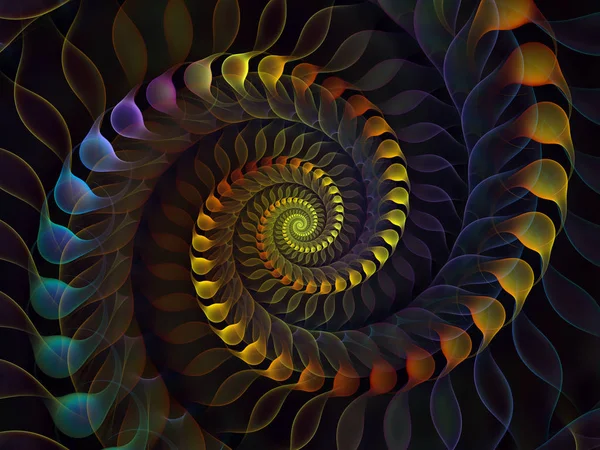 Spirál Geometria Sorozat Összetételének Spinning Vortex Fraktál Elemek Témában Matematika — Stock Fotó