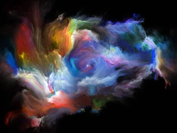 Serie Color Flow Astrazione Artistica Composta Flussi Pittura Digitale Sul — Foto Stock
