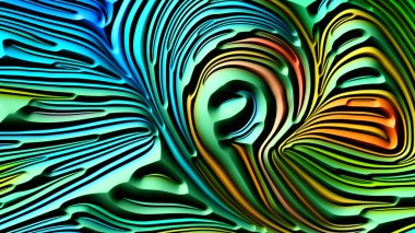 Doğa Serisi eğrileri. Zemin çok renkli kabarık bas kabartma desen tasarım geometrisini doğal formlar, Art Nouveau, tasarım ve dekorasyon konusunda tamamlayacak 3d render