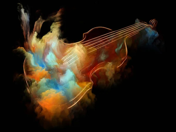 Muziek Droom Serie Achtergrond Van Viool Abstract Kleurrijk Verf Als — Stockfoto