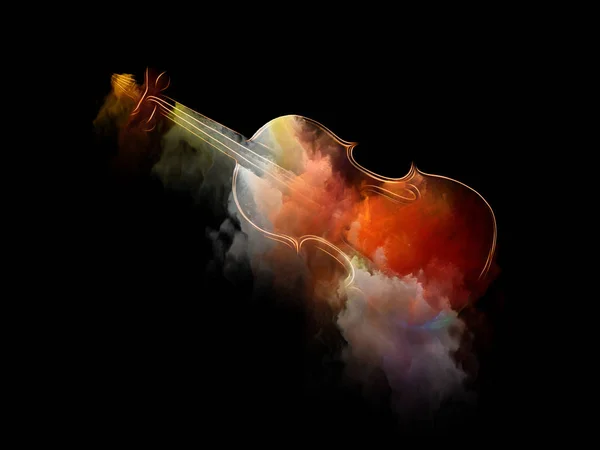 Hudební Série Sen Složení Housle Abstraktní Barevné Barvy Metaforický Vztah — Stock fotografie