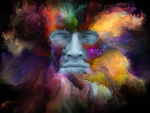 Серія Mind Fog Візуалізація Людського Обличчя Фрактальною Фарбою Тему Внутрішнього — стокове фото