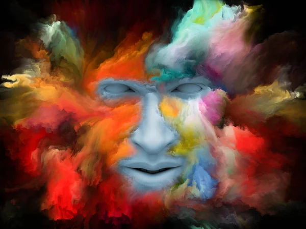 Mind Fog Series Illustration Composed Human Face Morphed Fractal Paint — Stock Photo, Image