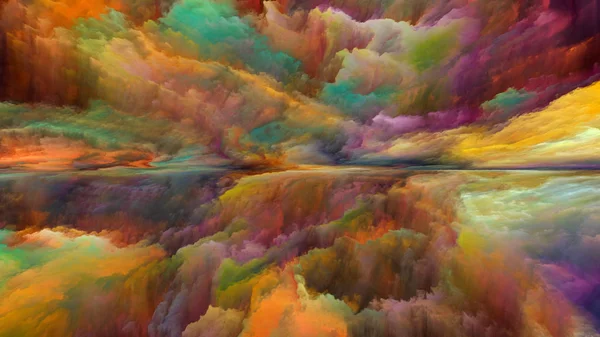 梦幻土地系列 适合于宇宙 山水画 创造力和想象力等项目的数字色彩的抽象排列 — 图库照片