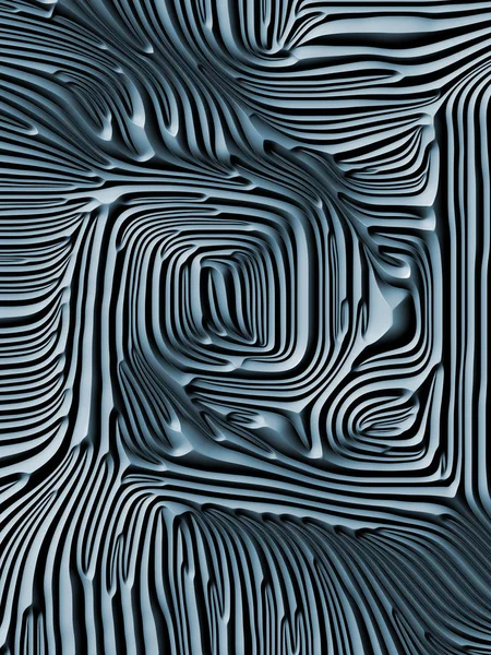 自然シリーズの曲線 自然の形 アール ヌーボー デザインと装飾の幾何学をテーマに青いエンボス Bas レリーフ パターンの レンダリングの背景デザイン — ストック写真