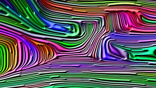Curvas Série Natureza Composição Renderização Baixo Relevo Padrão Multicolorido Relevo — Fotografia de Stock