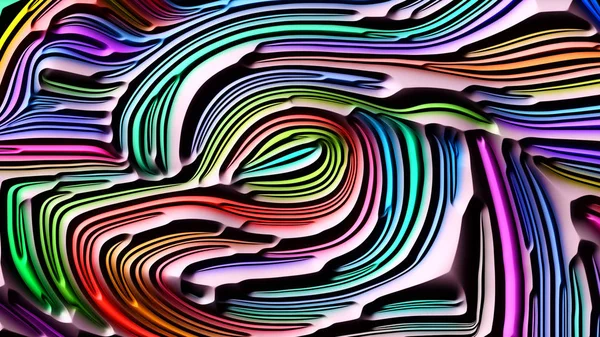 Kurven Der Natur Hintergrund Der Wiedergabe Von Mehrfarbig Geprägten Basreliefmustern — Stockfoto