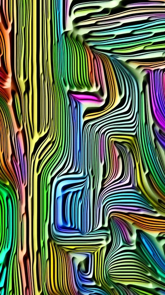 Curves Nature Series Artistic Abstraction Composed Rendering Multicolored Embossed Bas — Stock Photo, Image