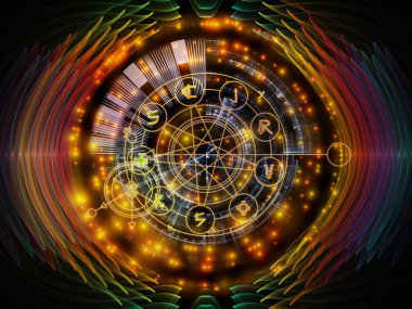 Astral kızdırma serisi. Kutsal Geometri çizgiler, Astroloji sembolleri ve Maneviyat, büyü ve Tasavvuf ışıkları düzenlenmesi
